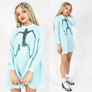 Iron Fist Dead Mermaid Walking Dress in Blue NWT Medium